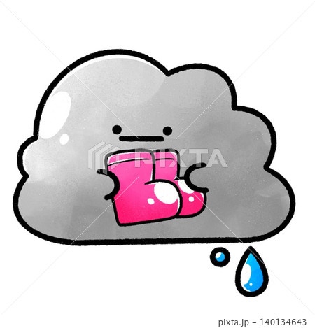 ふわふわ雨雲|ピンクの長靴抱っこ ふわふわ雨雲|ピンクの長靴抱っこ 140134643