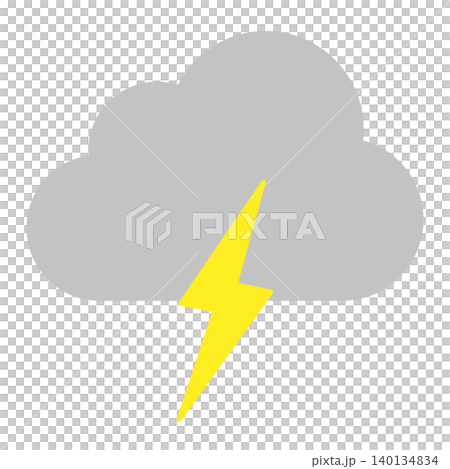 ベクターくもりと雷アイコン ベクターくもりと雷アイコン 140134834