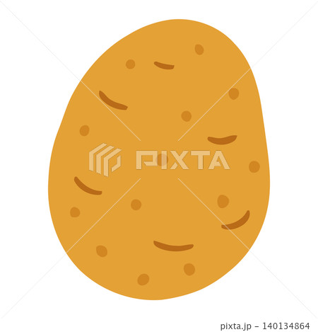 Yellow potato illustration in flat vector style for food packaging and branding Yellow potato illustration in flat vector style for food packaging and branding 140134864