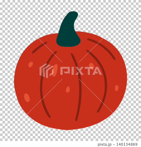 Pumpkin in cartoon flat vector style for Halloween decoration and fall season Pumpkin in cartoon flat vector style for Halloween decoration and fall season 140134869