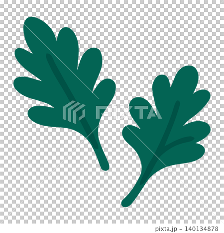 Green leaf illustration in flat vector style for nature and botanical designs Green leaf illustration in flat vector style for nature and botanical designs 140134878