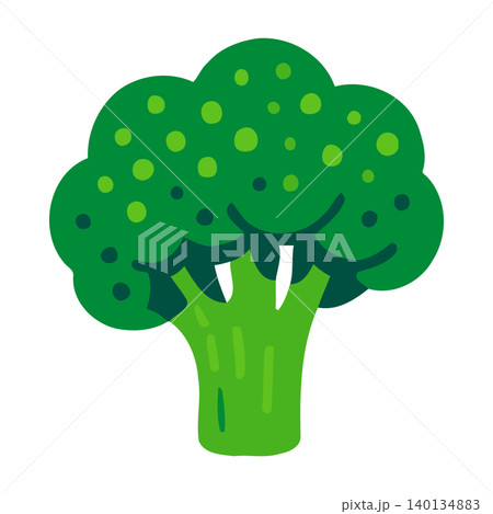 Broccoli cartoon vector illustration for food packaging and branding 140134883