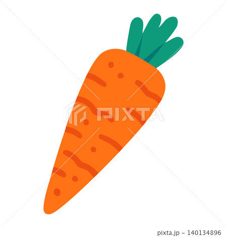 Carrot illustration in flat vector style for food packaging and branding 140134896