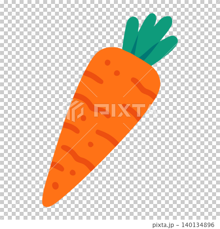 Carrot illustration in flat vector style for food packaging and branding 140134896