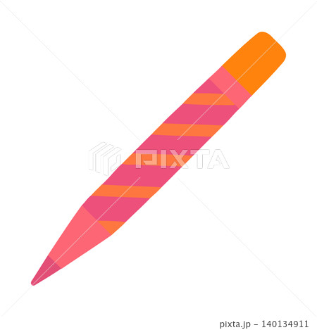Colorful pencil striped pattern in flat vector style for stationery and design 140134911