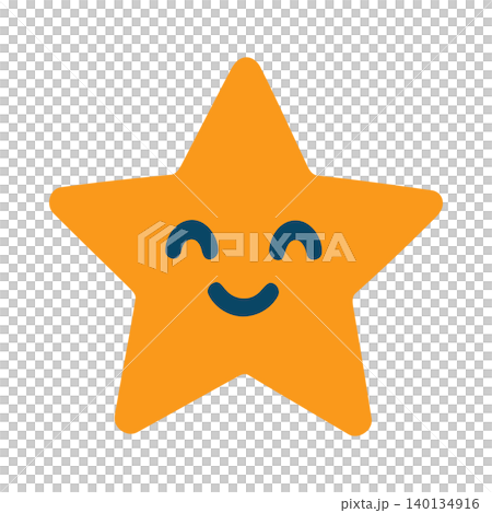 Smiling star mascot in flat vector style for sticker and icon design Smiling star mascot in flat vector style for sticker and icon design 140134916