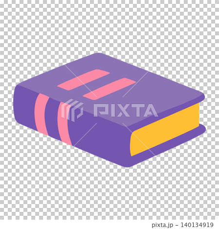 Purple book isometric illustration in flat modern style for education and publishing Purple book isometric illustration in flat modern style for education and publishing 140134919