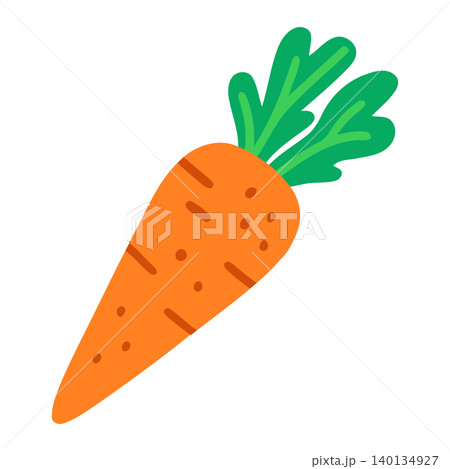 Carrot illustration in flat vector style for food packaging and branding 140134927