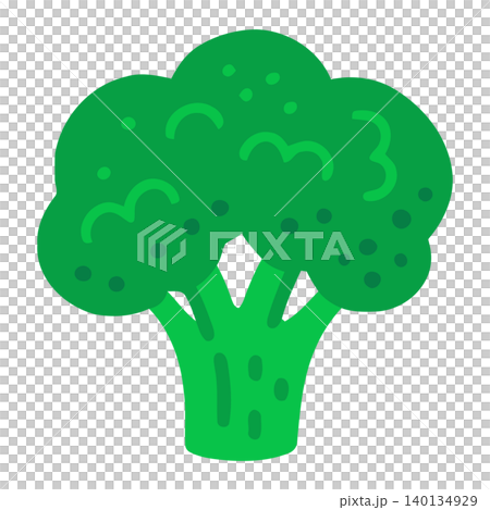 Green broccoli flat vector illustration for food packaging and branding Green broccoli flat vector illustration for food packaging and branding 140134929