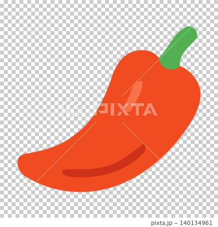 Red chili pepper in flat vector style for food illustration and packaging Red chili pepper in flat vector style for food illustration and packaging 140134961