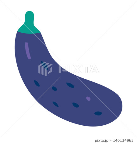 Purple eggplant in modern flat vector style for food illustration and packaging 140134963