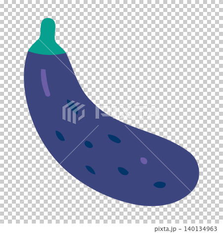 Purple eggplant in modern flat vector style for food illustration and packaging 140134963