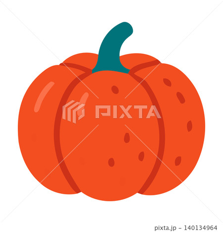 Pumpkin in cartoon vector style for fall decoration and greeting cards Pumpkin in cartoon vector style for fall decoration and greeting cards 140134964