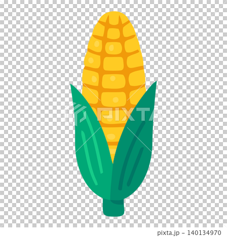 Yellow corn illustration in flat vector style for food packaging and branding Yellow corn illustration in flat vector style for food packaging and branding 140134970