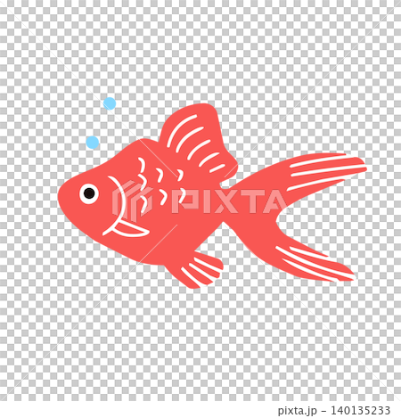 簡單、扁平、可愛的金魚插圖 簡單、扁平、可愛的金魚插圖 140135233