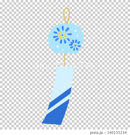 Simple, flat illustration of a wind chime; suitable for early summer, summer vacation, etc. Simple, flat illustration of a wind chime; suitable for early summer, summer vacation, etc. 140135234