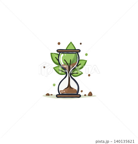 A stylized hourglass, featuring a small tree sprouting amidst the sand, symbolizes the intricate connection between time, growth, and nature. The image captures the fleeting nature of moments and A stylized hourglass, featuring a small tree sprouting amidst the sand, symbolizes the intricate connection between time, growth, and nature. The image captures the fleeting nature of moments and 140135621