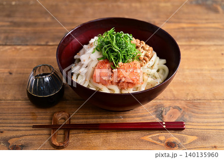 山芋と納豆、辛子明太子のうどん 140135960