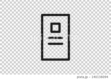 名刺 縦型 線画 アイコン シンプル ビジネス モノクロ 名刺 縦型 線画 アイコン シンプル ビジネス モノクロ 140136094