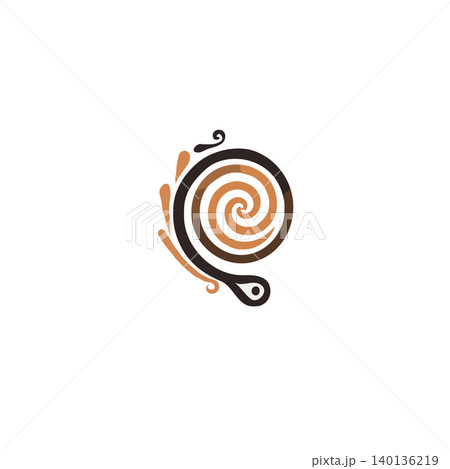 A swirling abstract design features a circular form rendered in earthy tones. The design exudes a sophisticated and refined aesthetic, making it suitable for branding or decorative purposes. Its A swirling abstract design features a circular form rendered in earthy tones. The design exudes a sophisticated and refined aesthetic, making it suitable for branding or decorative purposes. Its 140136219