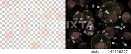 Abstract bokeh circles and dots on transparent or black background Abstract bokeh circles and dots on transparent or black background 140136297