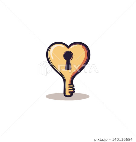 This stylized illustration presents a heart-shaped key with a keyhole symbolizing access to emotions. It represents unlocking feelings and intimacy within relationships, perfect for conveying themes This stylized illustration presents a heart-shaped key with a keyhole symbolizing access to emotions. It represents unlocking feelings and intimacy within relationships, perfect for conveying themes 140136684