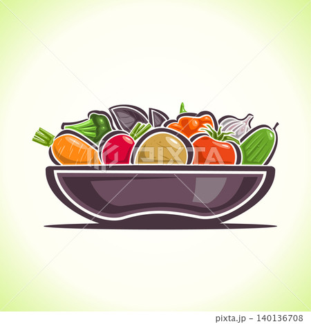 Vector illustration of Vegetable Plate Vector illustration of Vegetable Plate 140136708