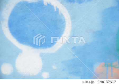 水色の抽象的な壁画テクスチャー背景_02 140137317