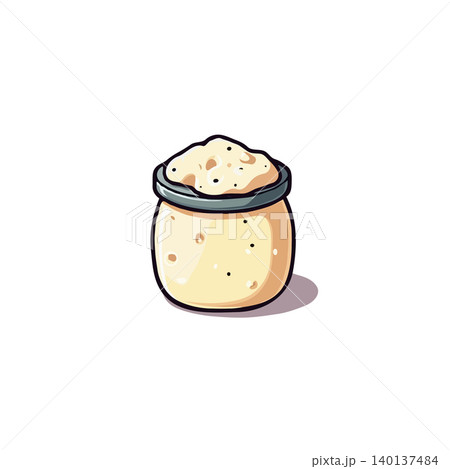 An illustration presents a jar overflowing with a smooth, creamy sauce or condiment. The imagery evokes the warmth of homemade culinary creations, suggesting flavors, freshness, and culinary An illustration presents a jar overflowing with a smooth, creamy sauce or condiment. The imagery evokes the warmth of homemade culinary creations, suggesting flavors, freshness, and culinary 140137484