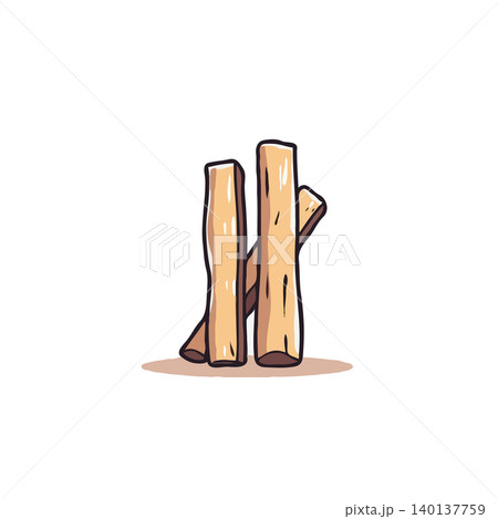 A simple and artistic illustration showcasing three wooden sticks stacked together. The minimalist style and earthy tones make it suitable for various design projects or representing natural A simple and artistic illustration showcasing three wooden sticks stacked together. The minimalist style and earthy tones make it suitable for various design projects or representing natural 140137759