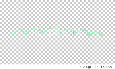 ミントグリーンカラーのクレヨンタッチの山型ラインのイラスト素材 ミントグリーンカラーのクレヨンタッチの山型ラインのイラスト素材 140138099