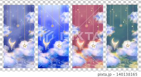 夜空が描かれたスマホケースのインナーシート 140138165