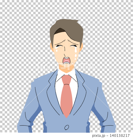 A businessman in a suit is crying. A businessman in a suit is crying. 140138217