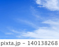 Vibrant blue sky background with soft white wispy clouds. Beautiful clear sunny day atmosphere with ample copy space for text. High quality natural landscape for web banners and print marketing. 140138268