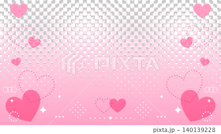 Heart-shaped decorative frame, halftone background, 16:9 aspect ratio. Heart-shaped decorative frame, halftone background, 16:9 aspect ratio. 140139228