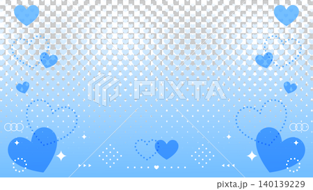 Heart-shaped decorative frame, halftone background, 16:9 aspect ratio. Heart-shaped decorative frame, halftone background, 16:9 aspect ratio. 140139229