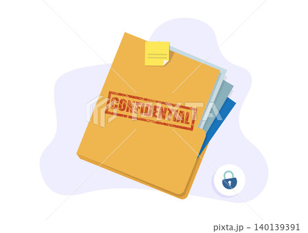 Confidential Document Folder with Red Stamp Stock Illustration Confidential Document Folder with Red Stamp Stock Illustration 140139391