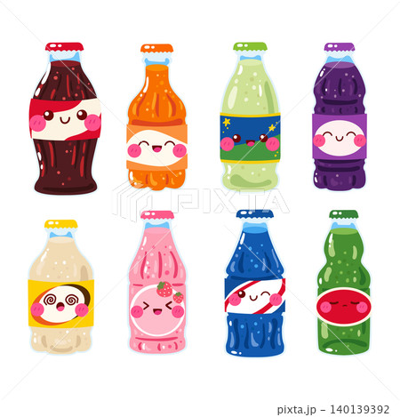 Cute carbonated soft drink soda bottle 140139392