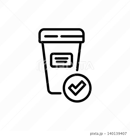 Good urine test results vector icon. Test tube with check mark, urology indicators and medical report illustration. Kidney health Good urine test results vector icon. Test tube with check mark, urology indicators and medical report illustration. Kidney health 140139407