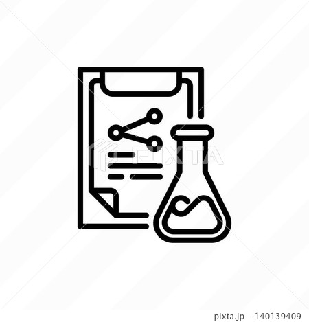 Laboratory tests thin line icon. Medical clipboard with analysis results and chemical flask vector illustration. Health checkup and clinical diagnostic Laboratory tests thin line icon. Medical clipboard with analysis results and chemical flask vector illustration. Health checkup and clinical diagnostic 140139409
