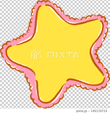 Hand drawn Yellow Star with Pink Border Hand drawn Yellow Star with Pink Border 140139724
