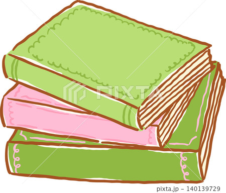 Whimsy Bookish Stack of Books Blank Cover Page Doodle Hand Drawn Whimsy Bookish Stack of Books Blank Cover Page Doodle Hand Drawn 140139729