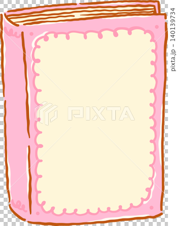 Vintage Girly Bookish Close Pink Book Blank Cover Page Doodle Hand Drawn Vintage Girly Bookish Close Pink Book Blank Cover Page Doodle Hand Drawn 140139734