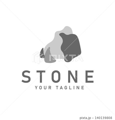Minimal Natural Rock Stone Logo Vector Design 140139808