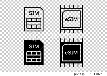 SIM 卡和 eSIM 圖示集 140140245