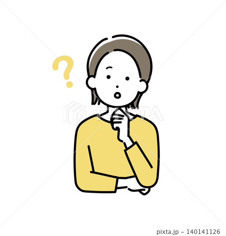 疑問に思う若い女性のイラスト 疑問に思う若い女性のイラスト 140141126