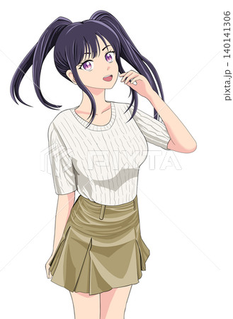 髪をかきあげる女性 髪をかきあげる女性 140141306