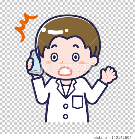 A male "pharmacist" using a smartphone A male "pharmacist" using a smartphone 140141604