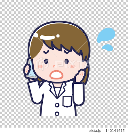 A female "pharmacist" using a smartphone A female "pharmacist" using a smartphone 140141615