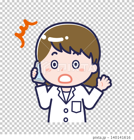 A female "pharmacist" using a smartphone A female "pharmacist" using a smartphone 140141616